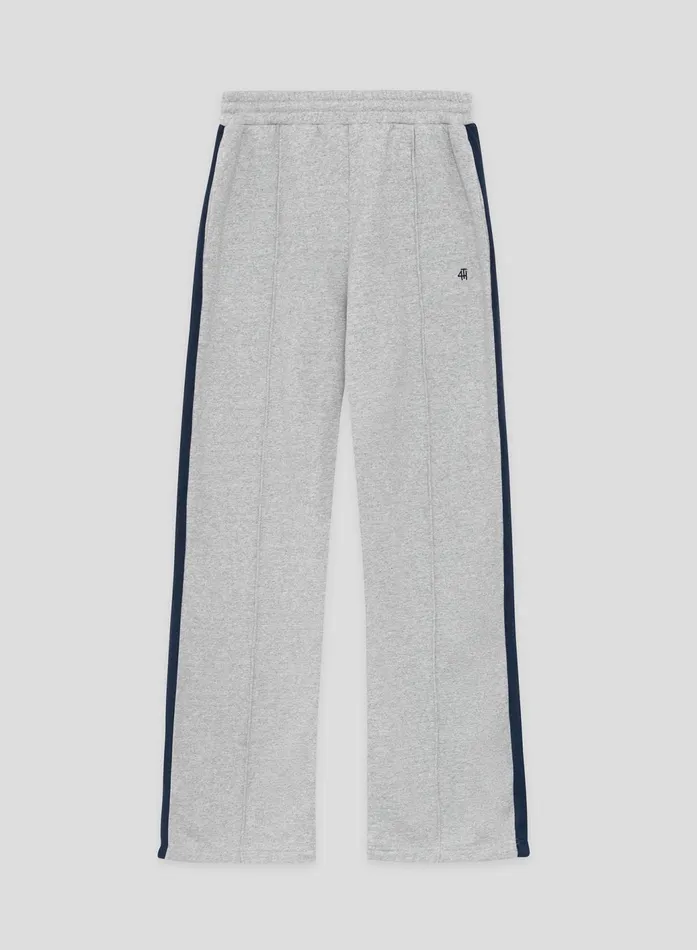 Women Grey Contrast Stripe Wide Leg Jogger Betty 4th and Reckless Athleisure