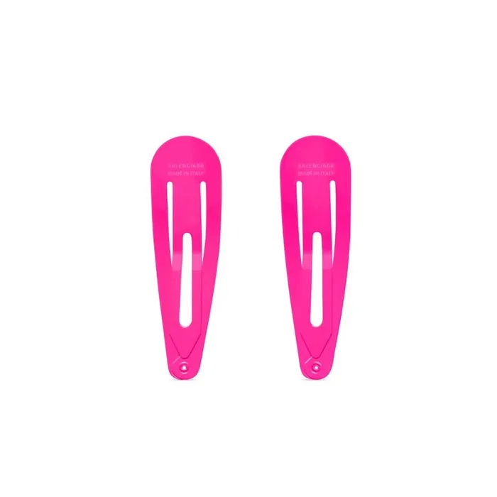 Women Hair Accessories Balenciaga Holli Xxl Clip Set In Fluo Pink