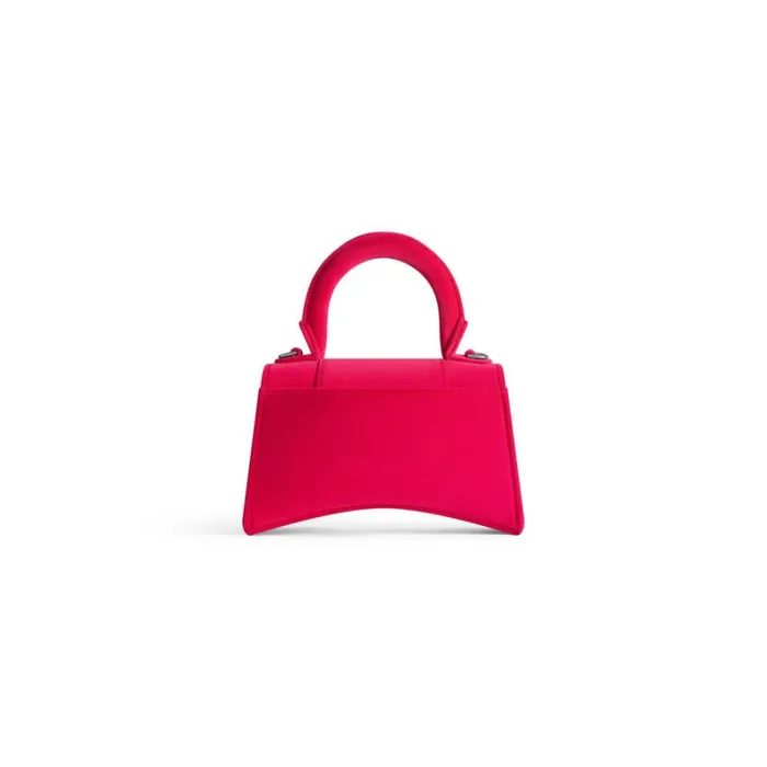 Women Handbags Balenciaga Hourglass Xs Handbag Velvet Jersey In Bright Pink