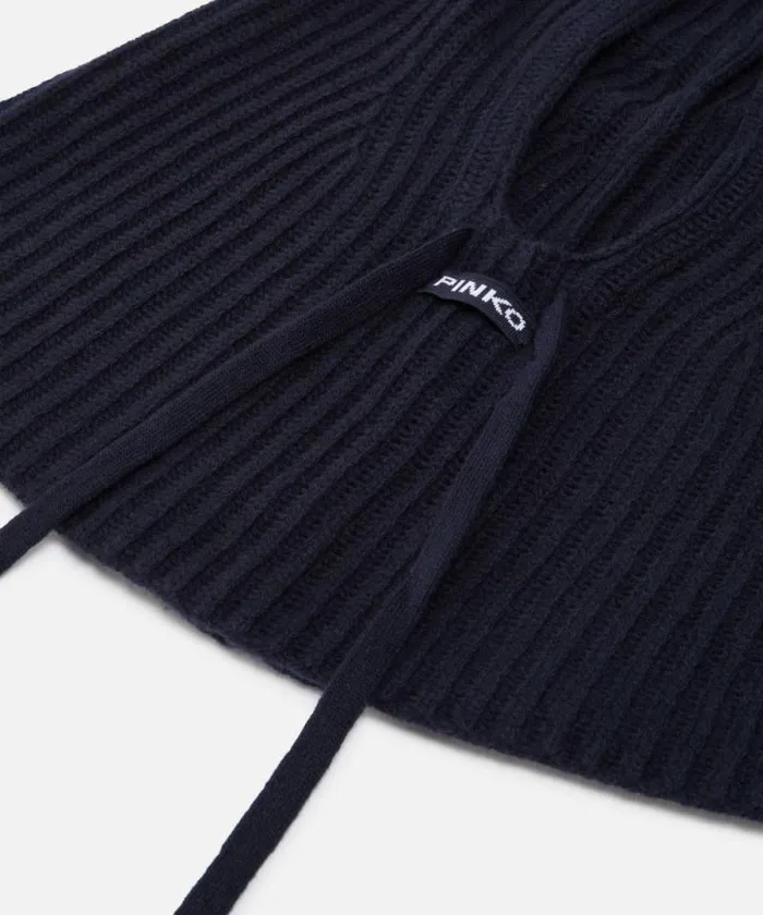 Women Hats Pinko Ribbed Cashmereblend Balaclava Dark Navy Blue Women Hats Pinko Ribbed Cashmereblend Balaclava Dark Navy Blue