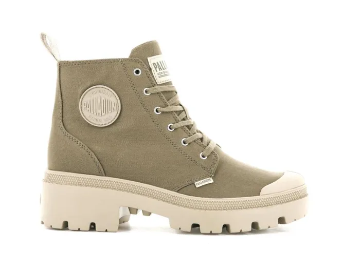Women Heel Boots PALLADIUM PALLABASE TWILL Butternut