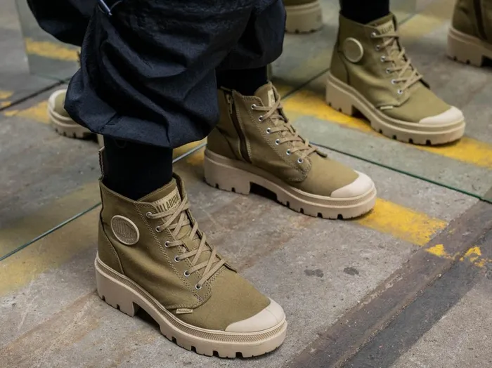 Women Heel Boots PALLADIUM PALLABASE TWILL Butternut Women Heel Boots PALLADIUM PALLABASE TWILL Butternut