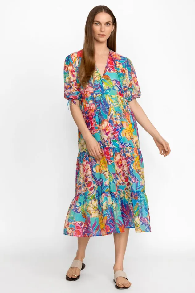 Women HELENA TIERED MAXI DRESS Helena Johnny Was Swim and Resort