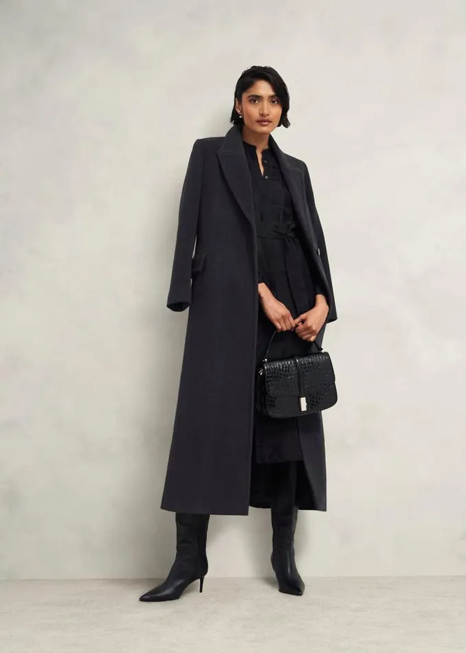 Women HOBBS Coats and Jackets Clarendon Wool Blend Coat Charcoal