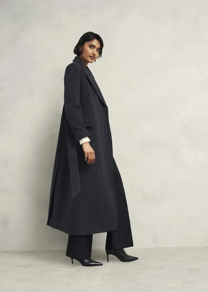 Women HOBBS Coats and Jackets Clarendon Wool Blend Coat Charcoal