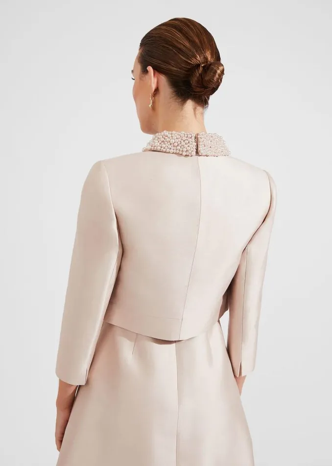 Women HOBBS Coats and Jackets Marcella Silk Blend Jacket Oyster