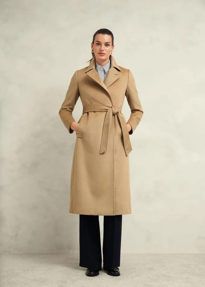Women HOBBS Coats and Jackets Petite Livia Wool Coat Hobbs Camel