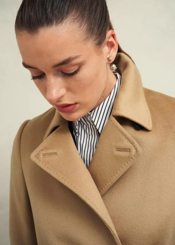 Women HOBBS Coats and Jackets Petite Livia Wool Coat Hobbs Camel