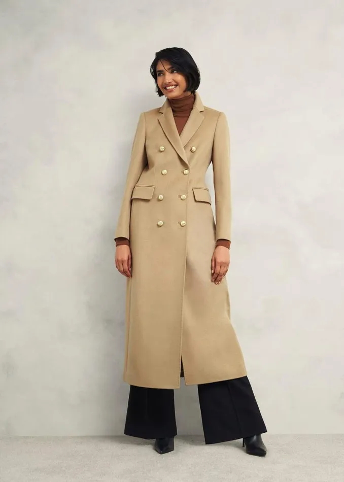 Women HOBBS Coats and Jackets Richmond Wool Coat Camel
