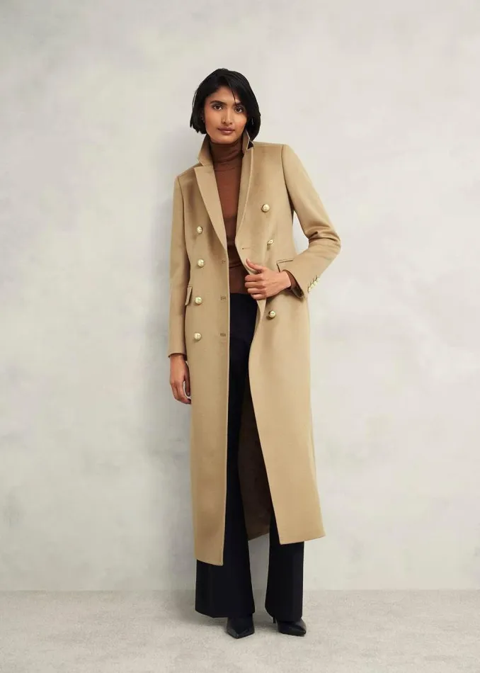Women HOBBS Coats and Jackets Richmond Wool Coat Camel