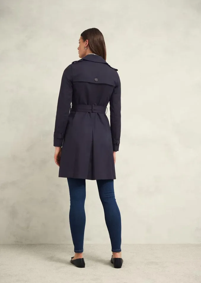 Women HOBBS Coats and Jackets Saskia Shower Resistant Trench Coat Navy