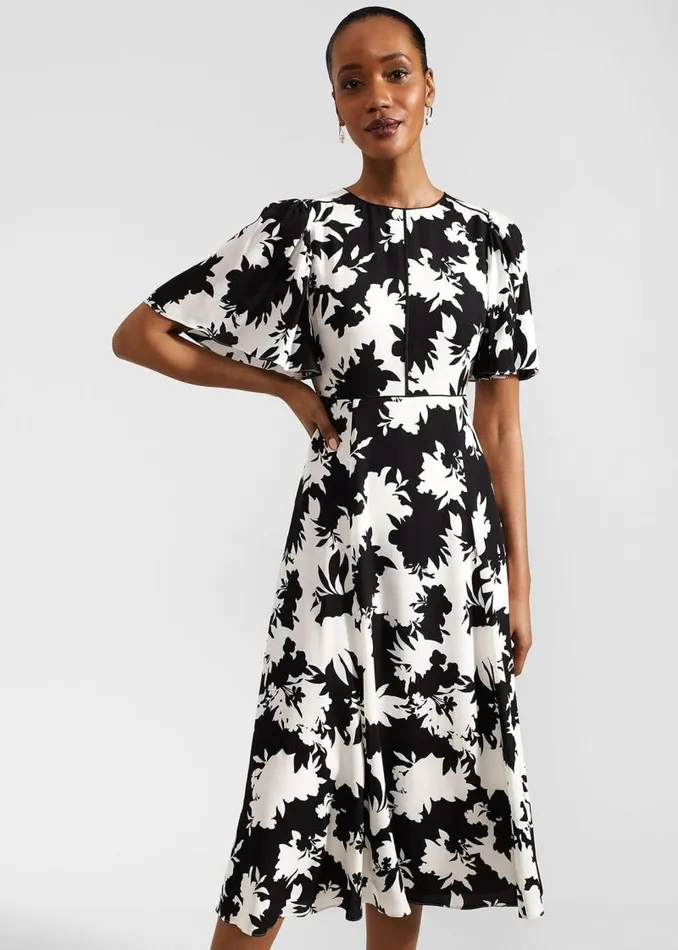 Women HOBBS Dresses and Jumpsuits Alva Dress Ivory Black