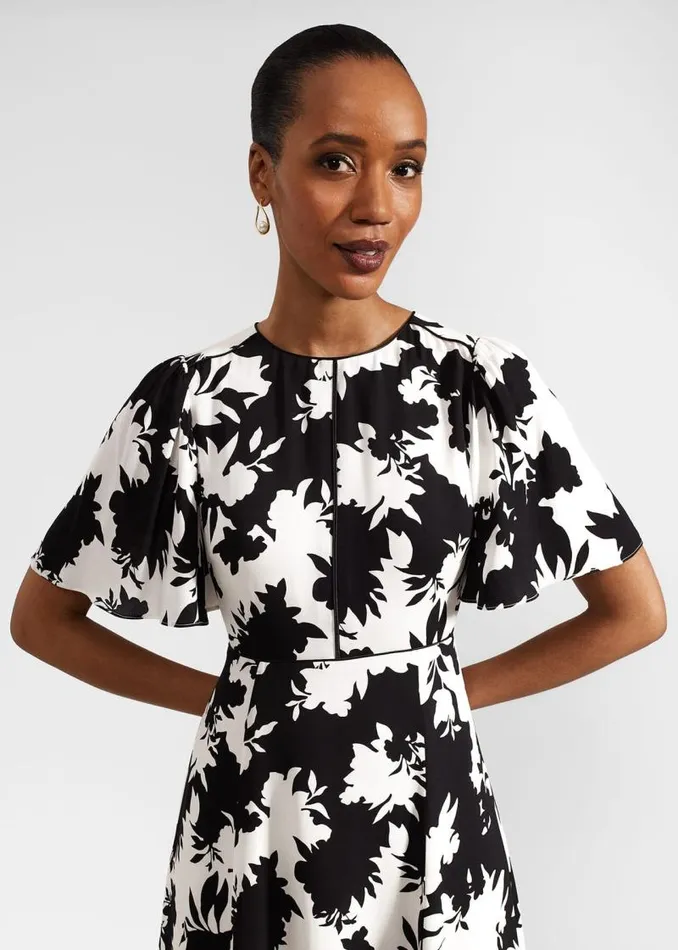 Women HOBBS Dresses and Jumpsuits Alva Dress Ivory Black