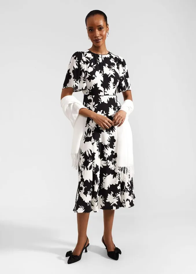 Women HOBBS Dresses and Jumpsuits Alva Dress Ivory Black
