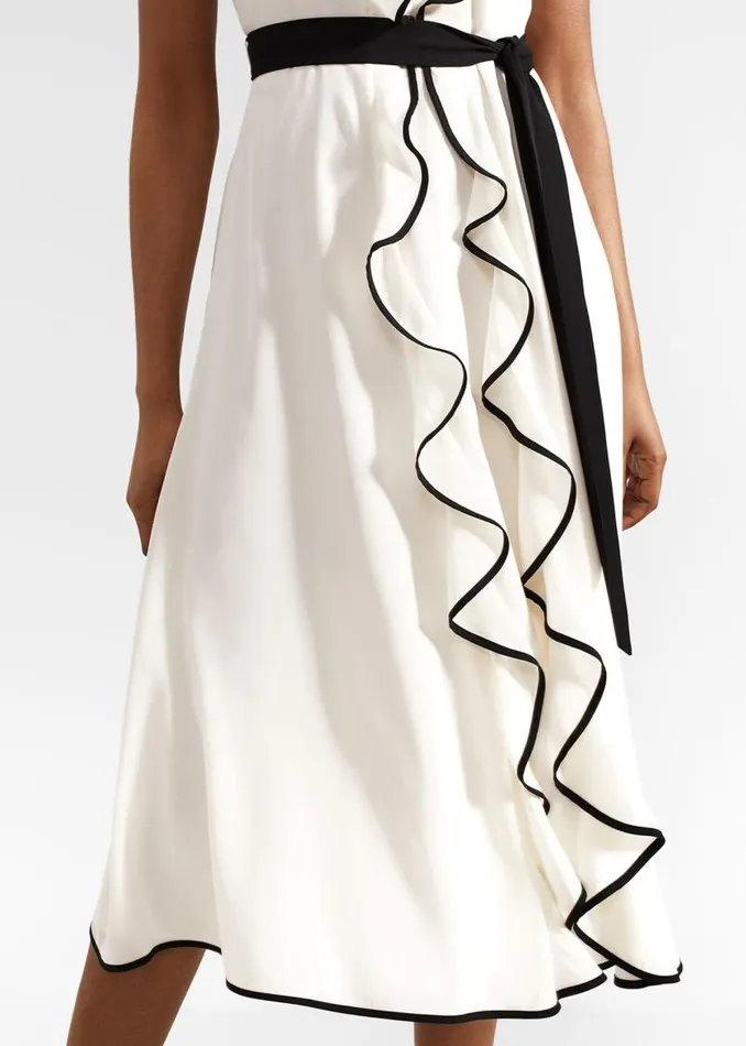 Women HOBBS Dresses and Jumpsuits Arwen Silk Dress Cream Black