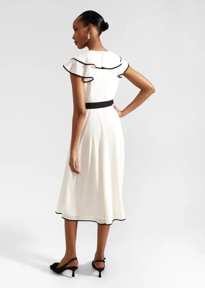 Women HOBBS Dresses and Jumpsuits Arwen Silk Dress Cream Black
