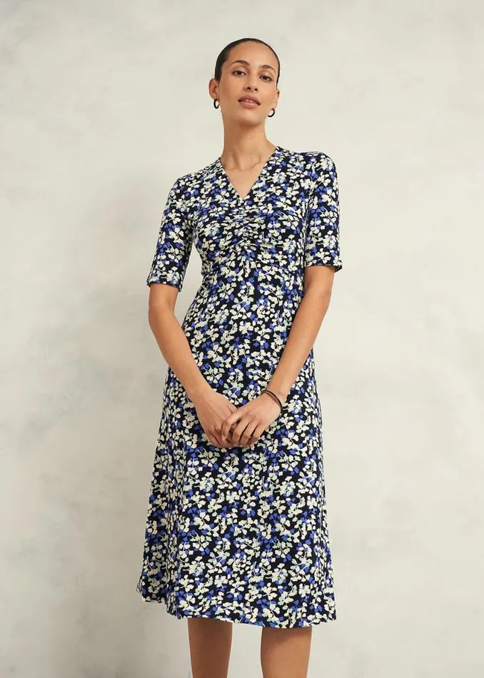 Women HOBBS Dresses and Jumpsuits Frankie Jersey Dress Navy Multi