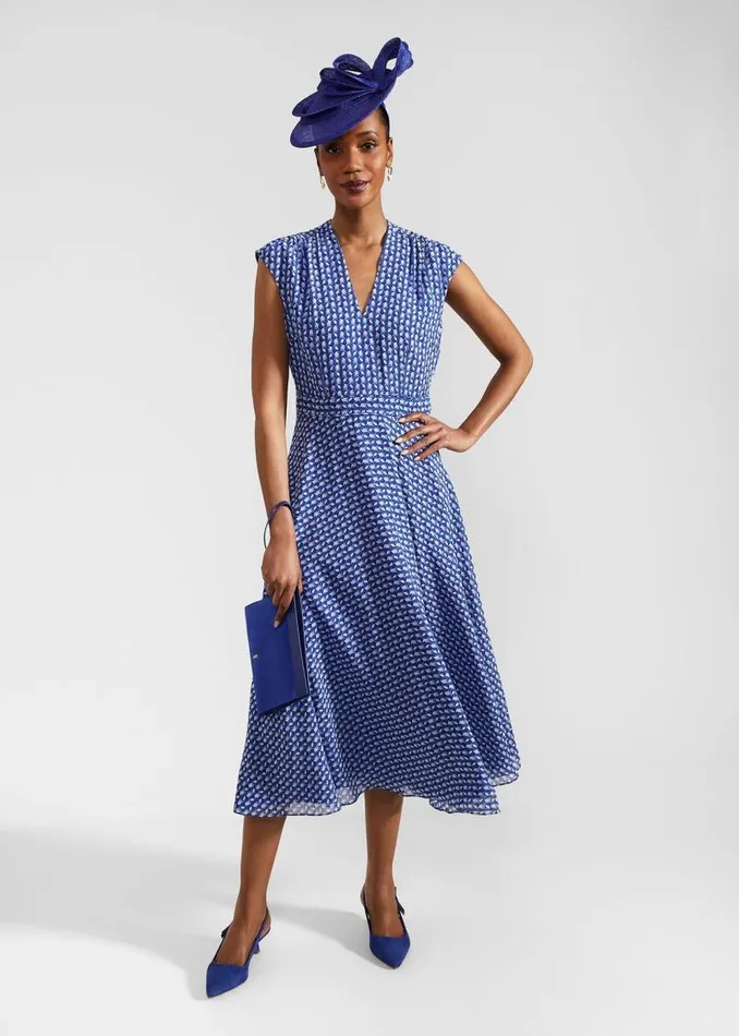 Women HOBBS Dresses and Jumpsuits Hailey Midi Dress Blue Multi