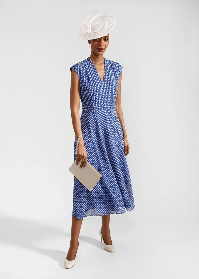 Women HOBBS Dresses and Jumpsuits Hailey Midi Dress Blue Multi