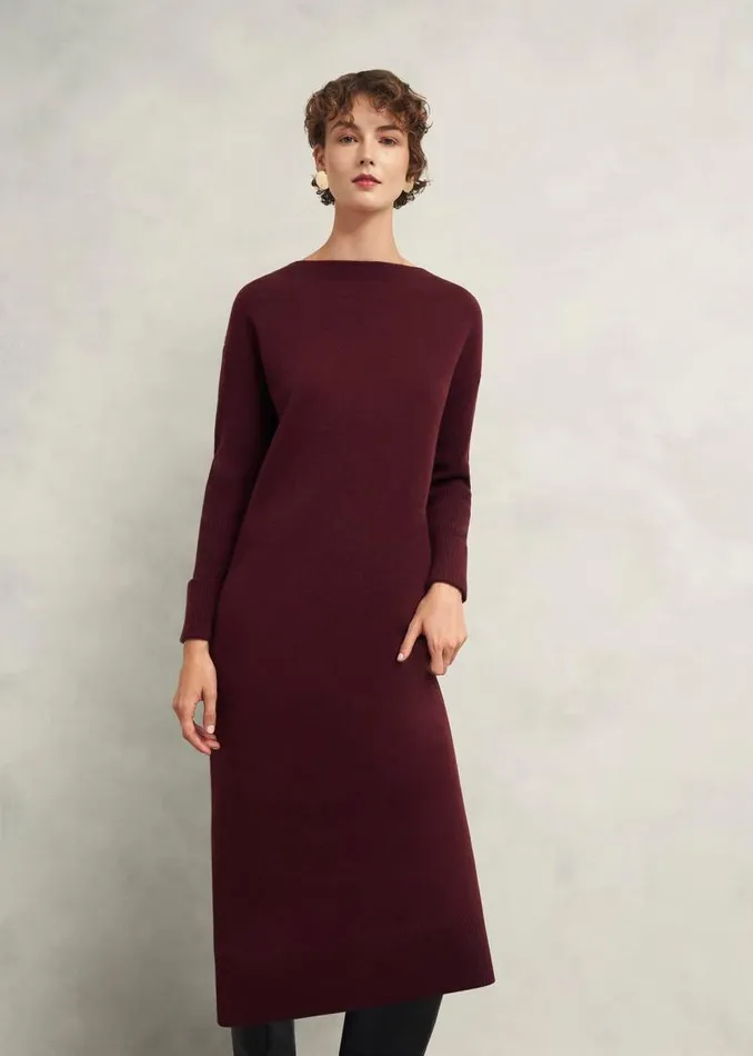 Women HOBBS Dresses and Jumpsuits Hartsfirth Knitted Dress With Cashmere Cocoa Brown Women HOBBS Dresses and Jumpsuits Hartsfirth Knitted Dress With Cashmere Cocoa Brown