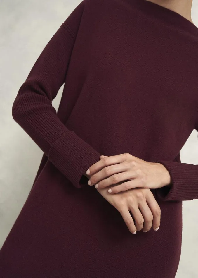 Women HOBBS Dresses and Jumpsuits Hartsfirth Knitted Dress With Cashmere Cocoa Brown