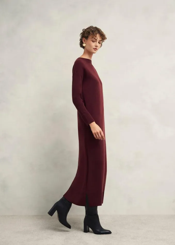 Women HOBBS Dresses and Jumpsuits Hartsfirth Knitted Dress With Cashmere Cocoa Brown