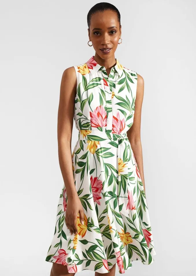 Women HOBBS Dresses and Jumpsuits Petite Belinda Dress Ivory Multi