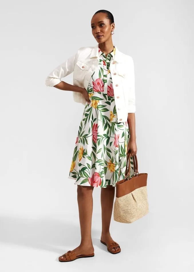 Women HOBBS Dresses and Jumpsuits Petite Belinda Dress Ivory Multi