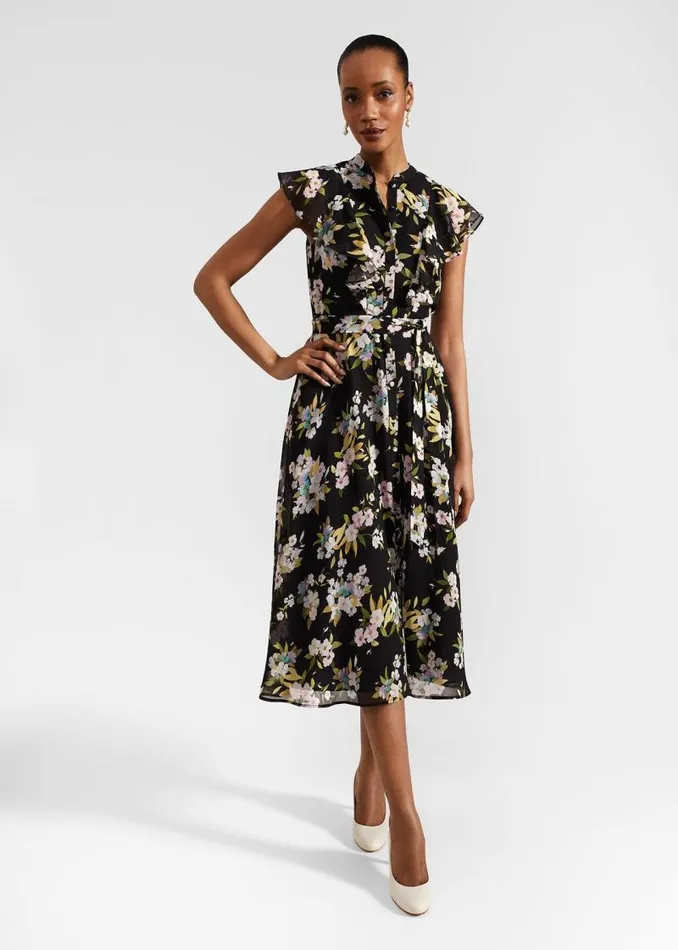 Women HOBBS Dresses and Jumpsuits Petite Erica Dress Black Multi