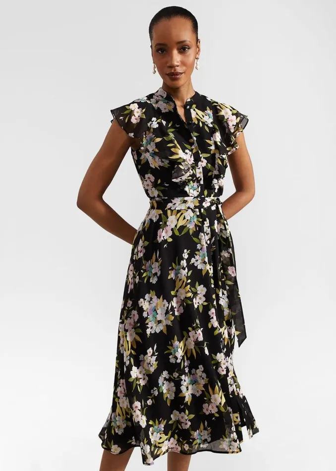 Women HOBBS Dresses and Jumpsuits Petite Erica Dress Black Multi