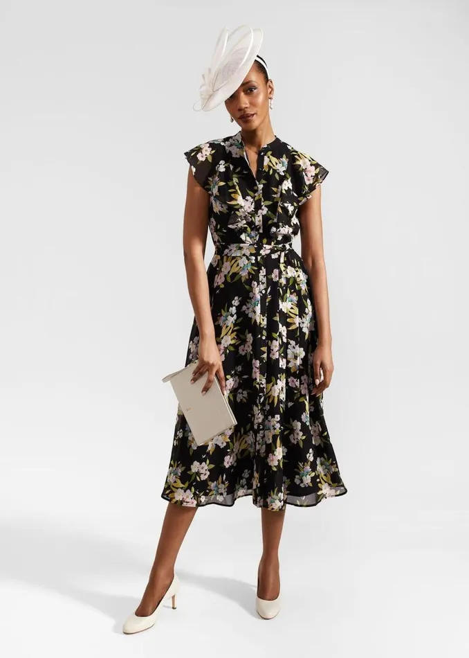 Women HOBBS Dresses and Jumpsuits Petite Erica Dress Black Multi