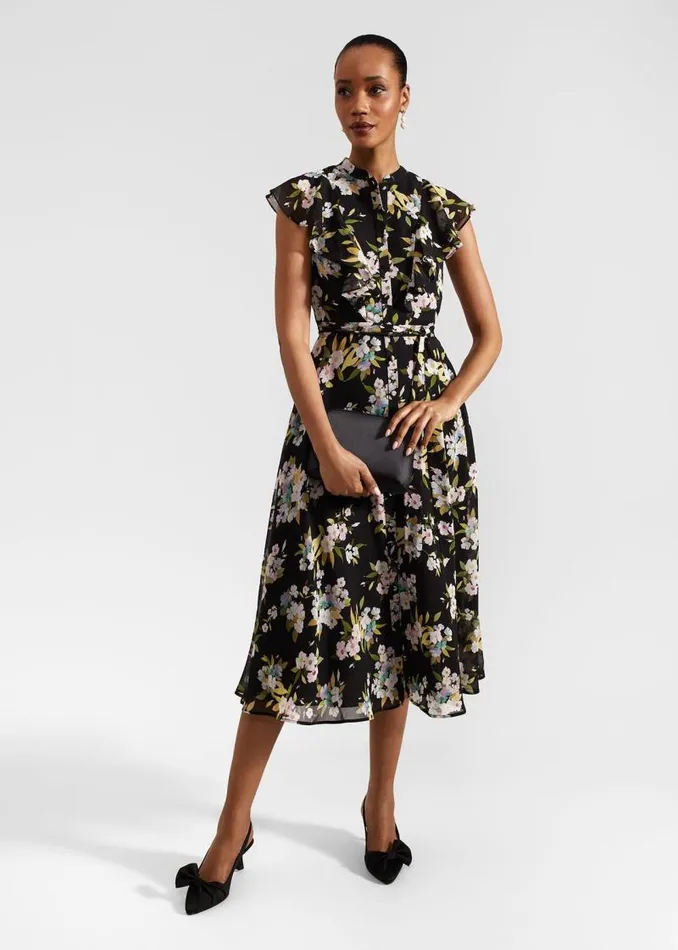 Women HOBBS Dresses and Jumpsuits Petite Erica Dress Black Multi