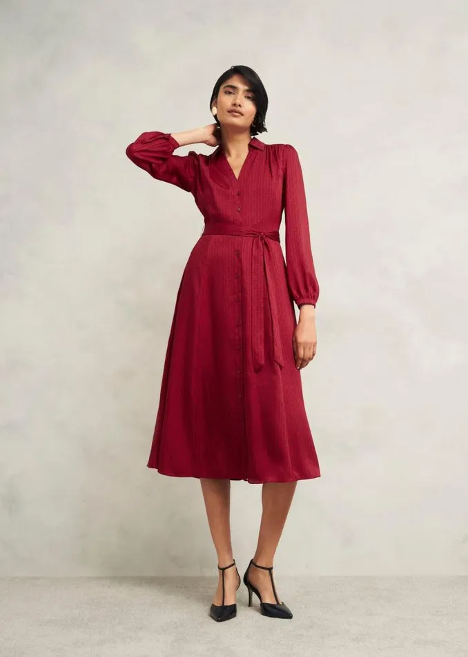 Women HOBBS Dresses and Jumpsuits Yvonne Shirt Dress Red Multi