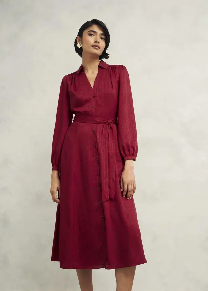 Women HOBBS Dresses and Jumpsuits Yvonne Shirt Dress Red Multi