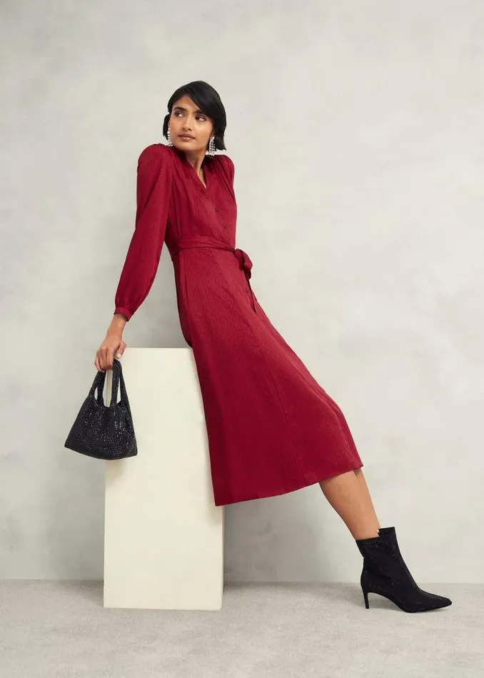 Women HOBBS Dresses and Jumpsuits Yvonne Shirt Dress Red Multi