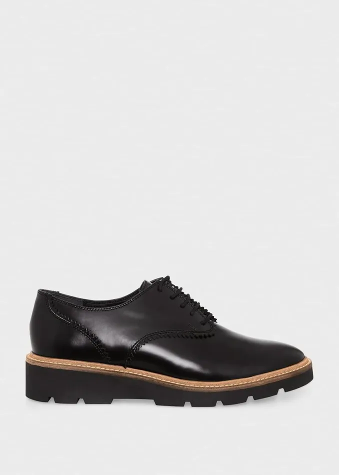 Women HOBBS Flats Chelsey LaceUp Black