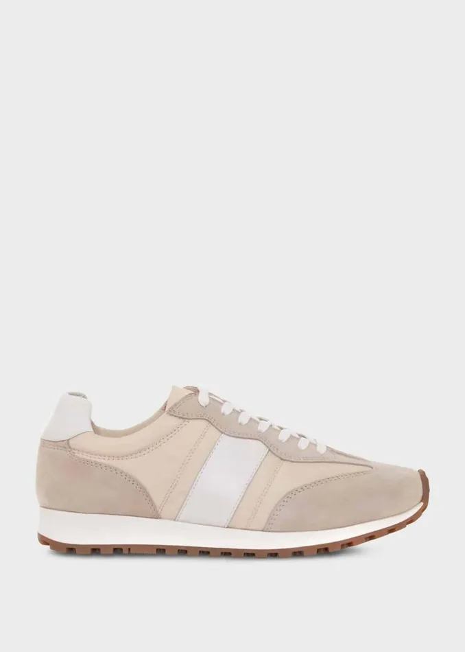 Women HOBBS Flats Ellis Leather Trainers Beige