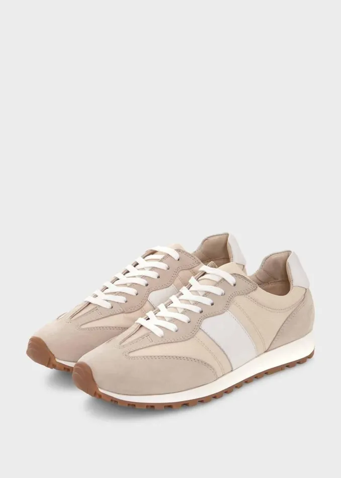 Women HOBBS Flats Ellis Leather Trainers Beige