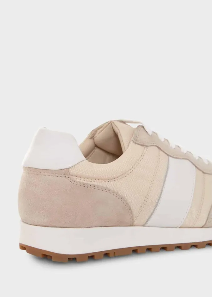 Women HOBBS Flats Ellis Leather Trainers Beige