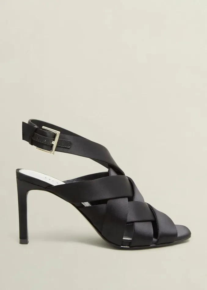 Women HOBBS Heels Velma Satin Sandals Black