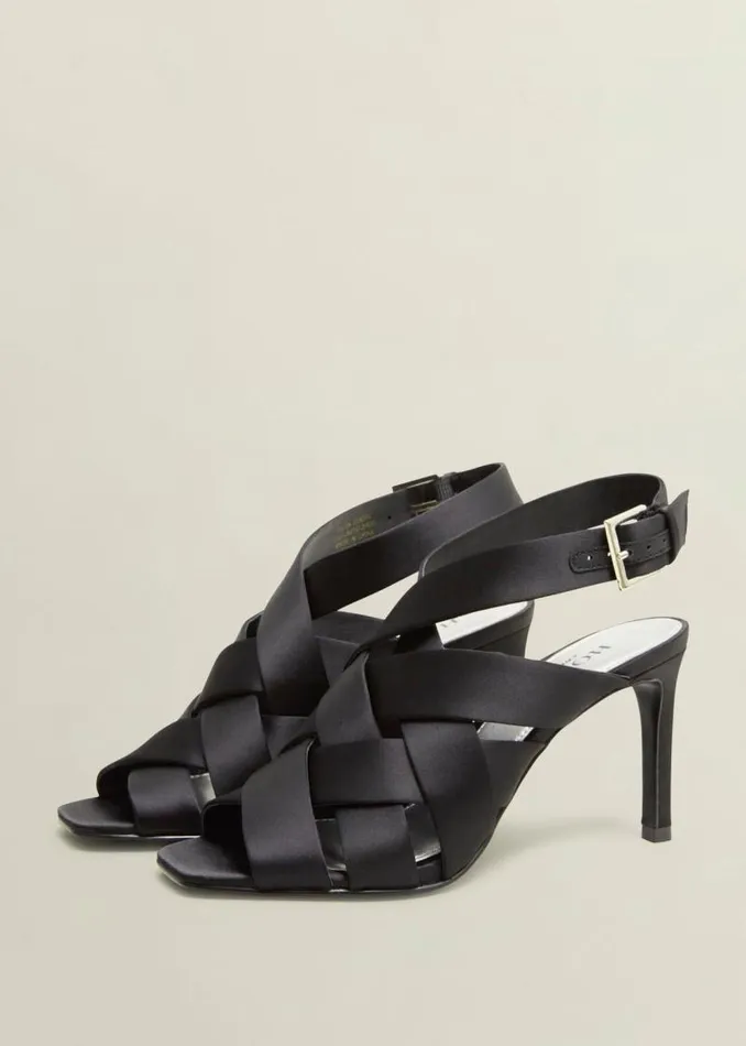 Women HOBBS Heels Velma Satin Sandals Black