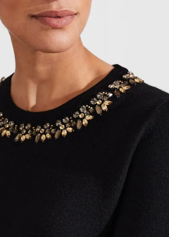 Women HOBBS Jumpers and Cardigans Alora Jumper With Wool Black
