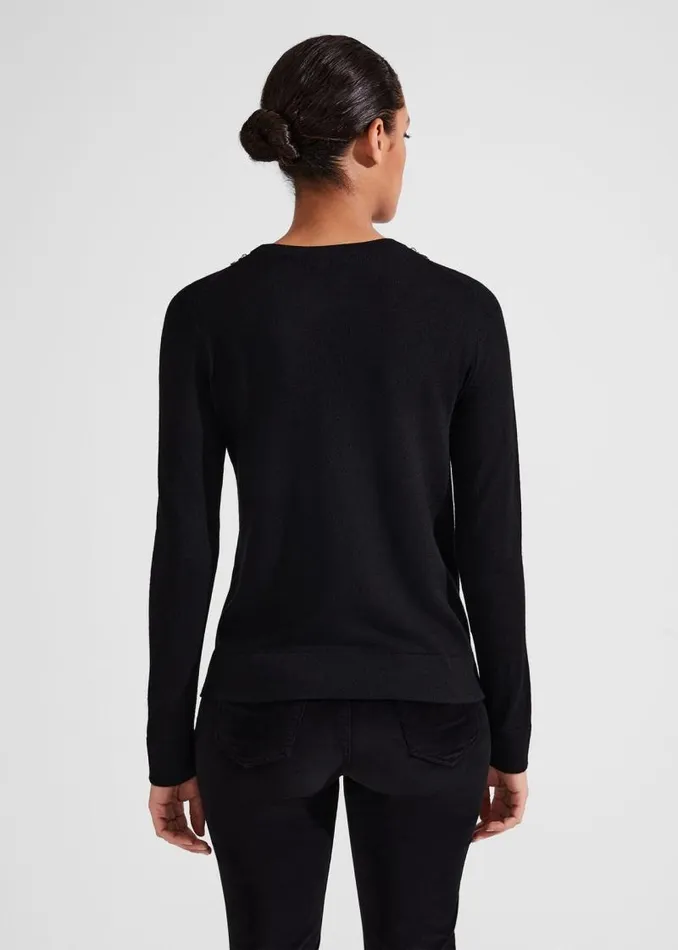 Women HOBBS Jumpers and Cardigans Alora Jumper With Wool Black