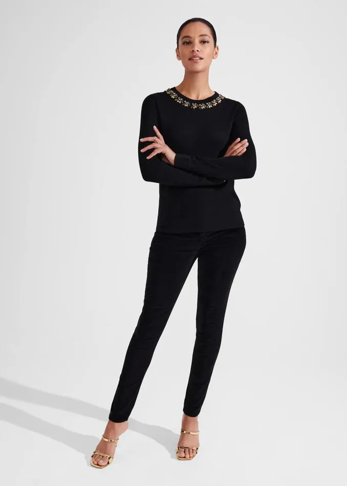 Women HOBBS Jumpers and Cardigans Alora Jumper With Wool Black
