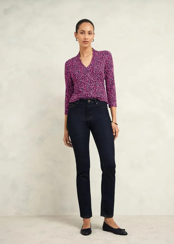 Women HOBBS Tops Aimee Printed Top Pink Multi