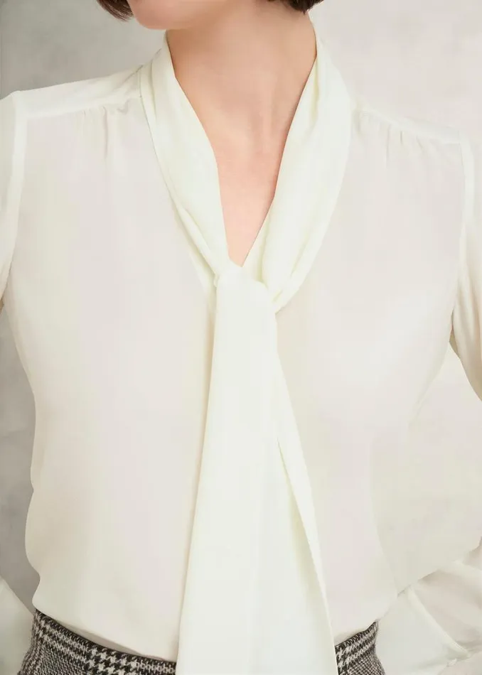 Women HOBBS Tops Mimi Silk Blouse Ivory