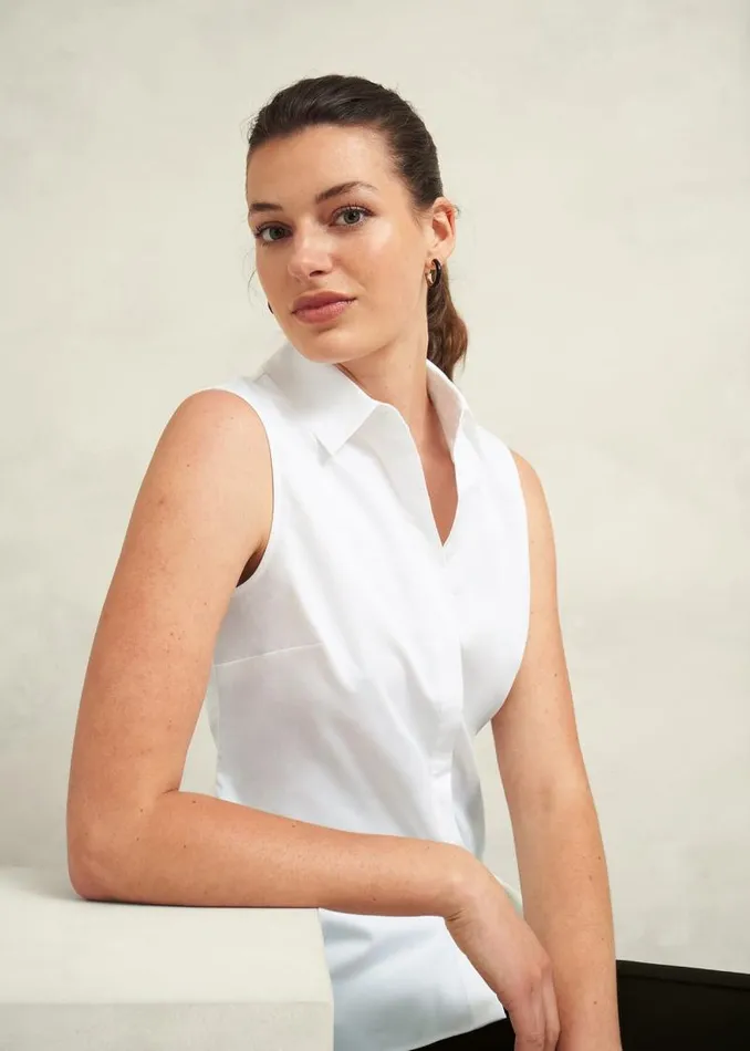 Women HOBBS Tops Vic Sleeveless Shirt White