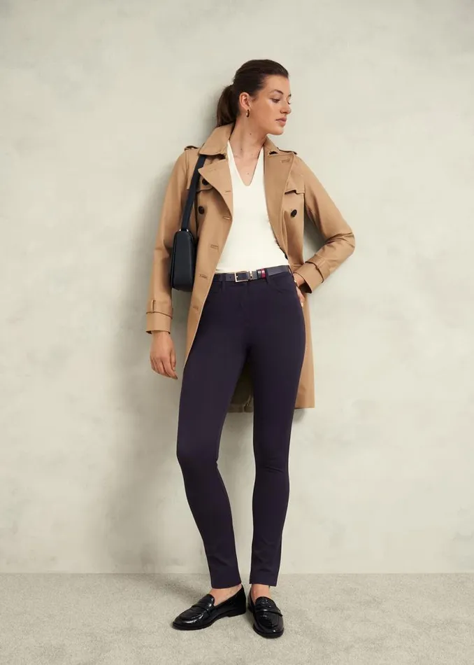 Women HOBBS Trousers Amanda Skinny Jeans True Navy