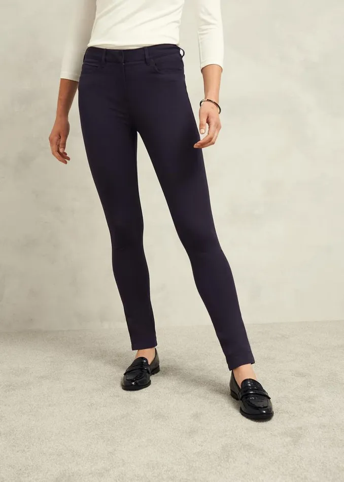 Women HOBBS Trousers Amanda Skinny Jeans True Navy