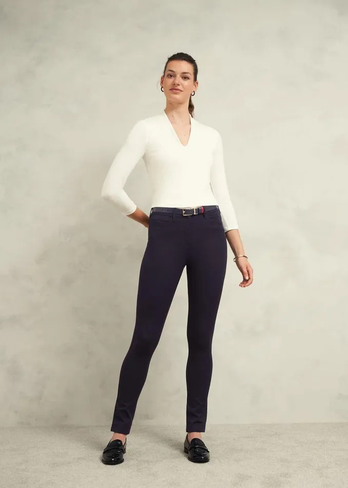 Women HOBBS Trousers Amanda Skinny Jeans True Navy